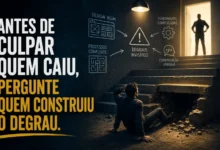 Antes de culpar quem caiu, pergunte quem construiu o degrau
