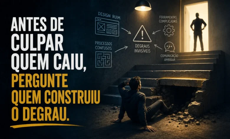Antes de culpar quem caiu, pergunte quem construiu o degrau